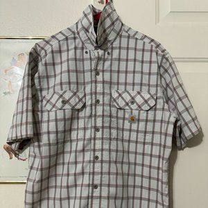 Carhartt Force Mens Short Sleeve Relaxed Fit Buttons Up Size Medium